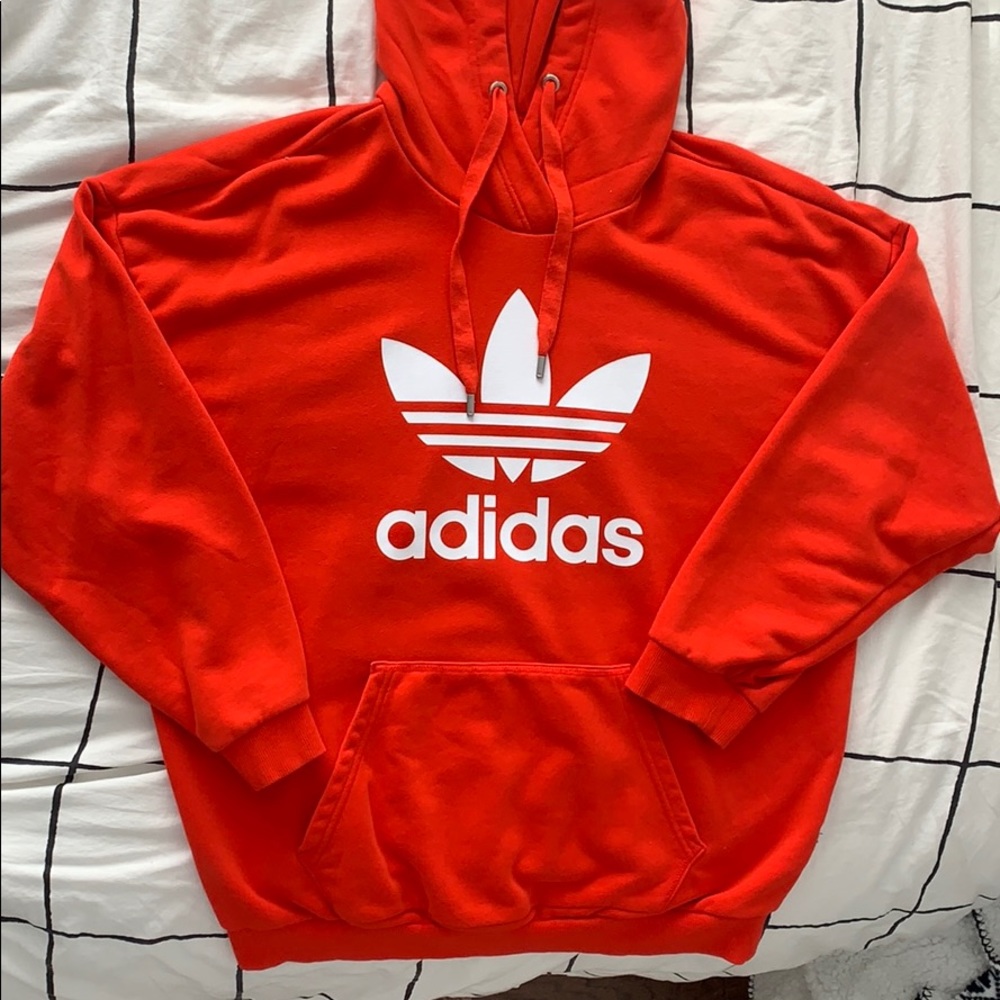 Orangey red adidas hoodie